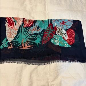Talbots Multicolor Tropical Print Scarf